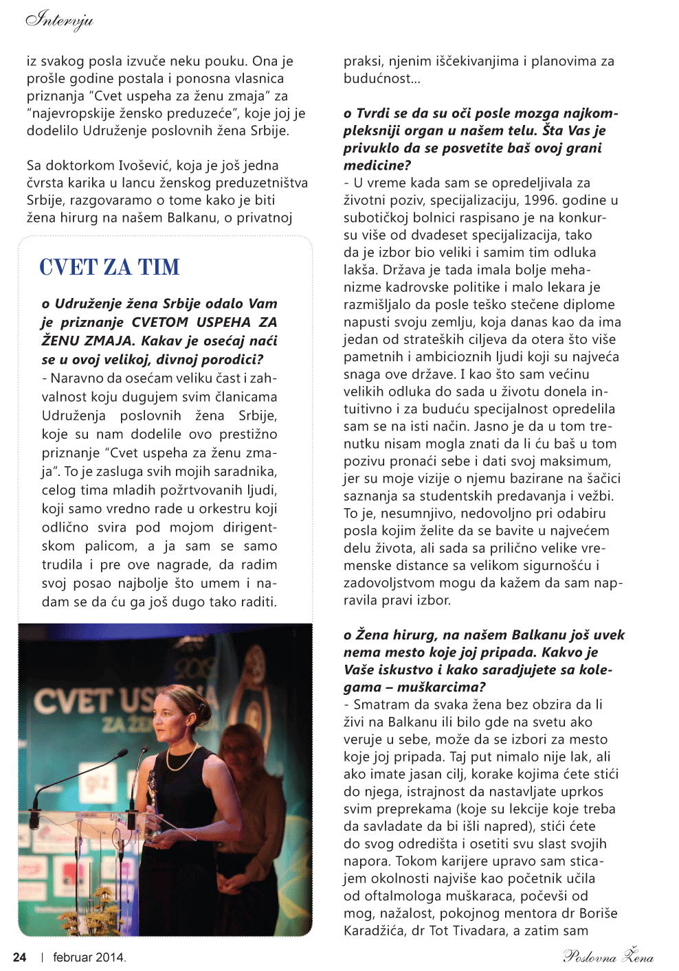 Dr Branka Ivošević - Uspešna poslovna žena Poslovna žena - Intervju sa dr Ivošević